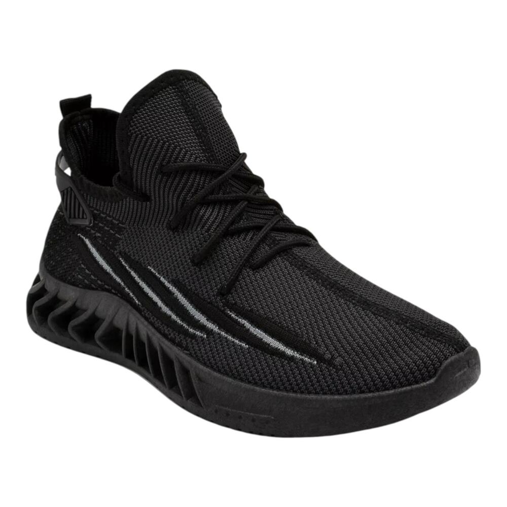 Akademiks Men's Fit 3.0 Knit Lace Up Jogger Sneakers Black Size 10